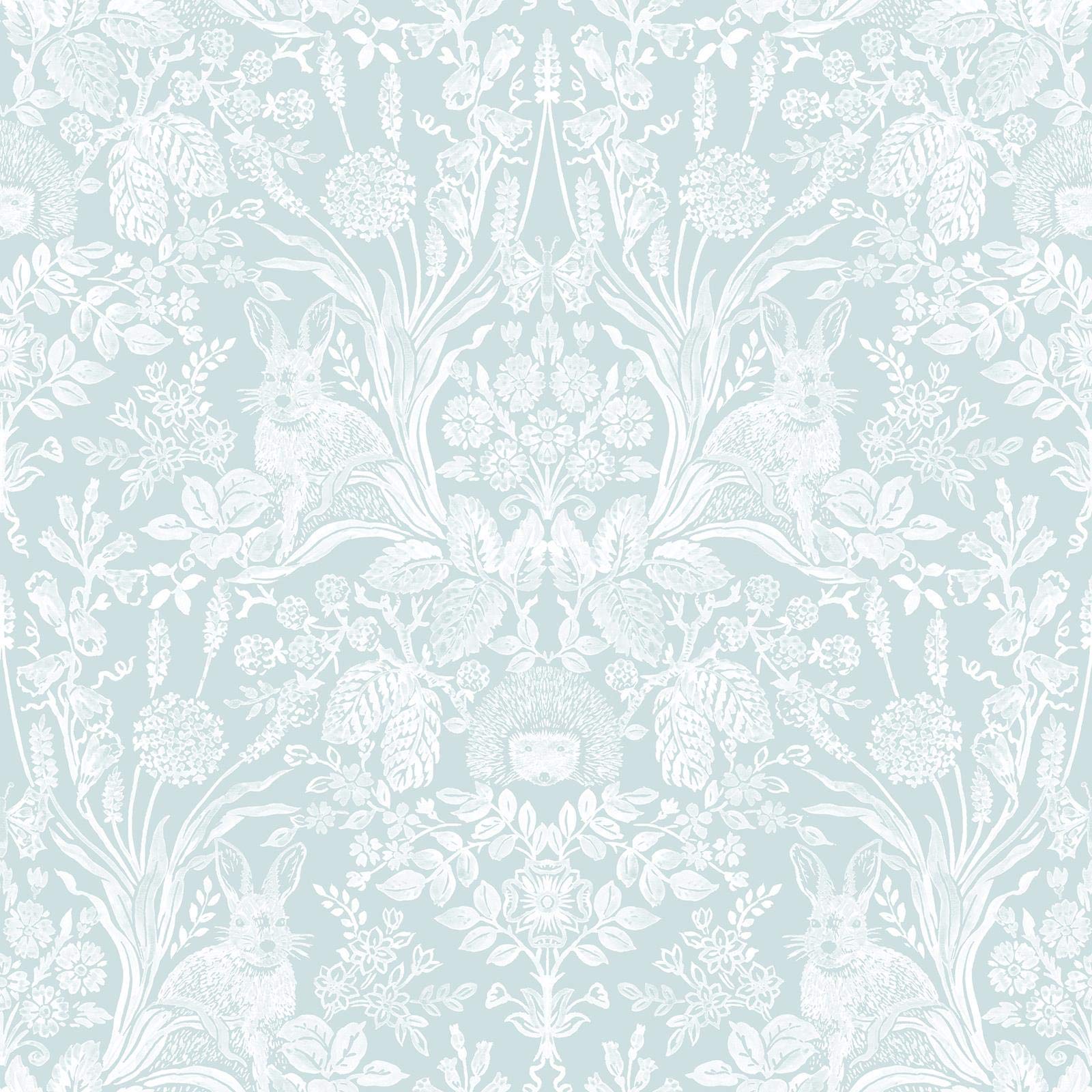 Harlen Woodland Damask Wallpaper Duck Egg World Of Wallpaper 50341 5022976503410