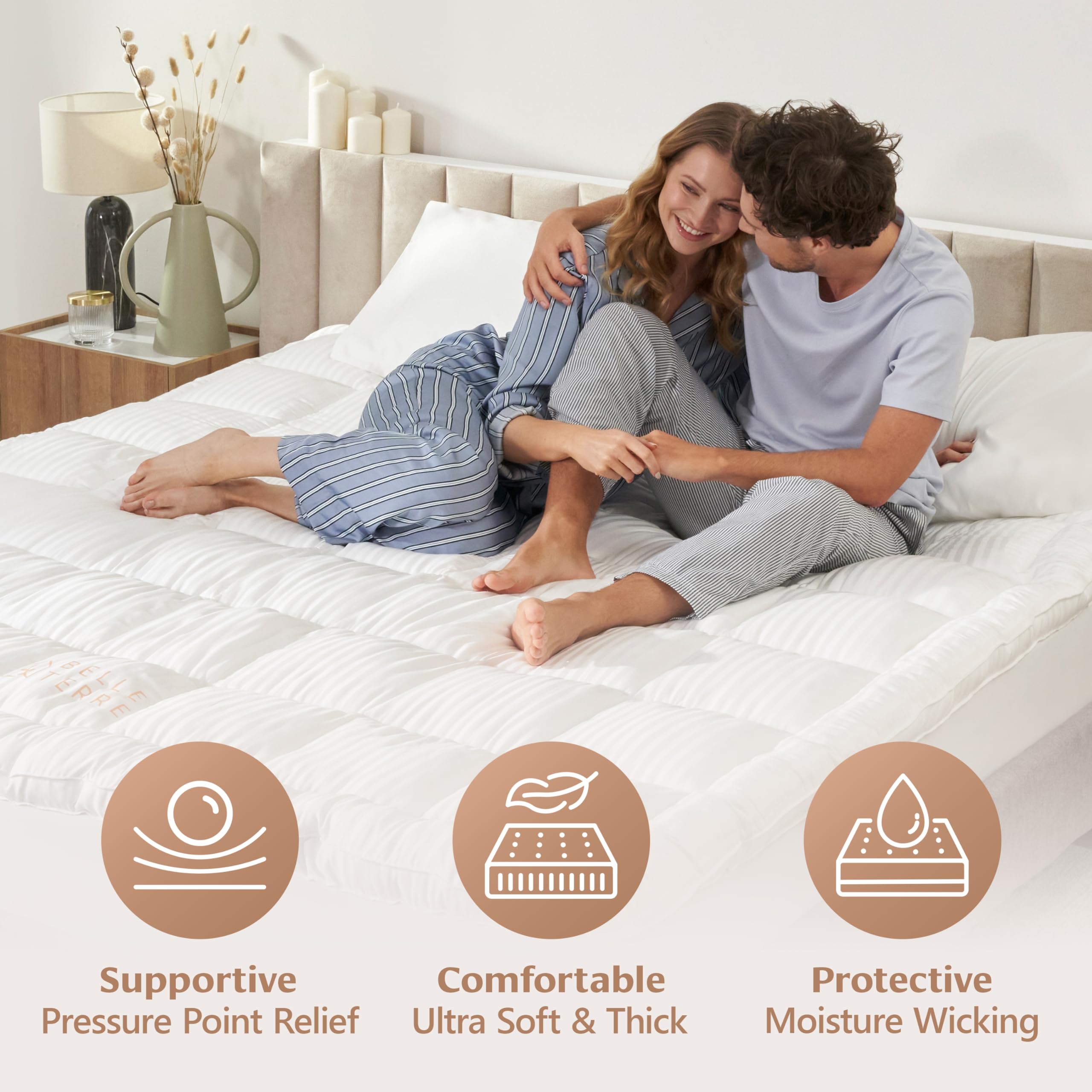 Belle Terre Cooling Mattress Topper California King Size Ultra Soft