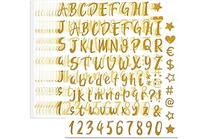 800 Pcs Small Gold Letter Stickers: Gleam and Character for DIY Crafts