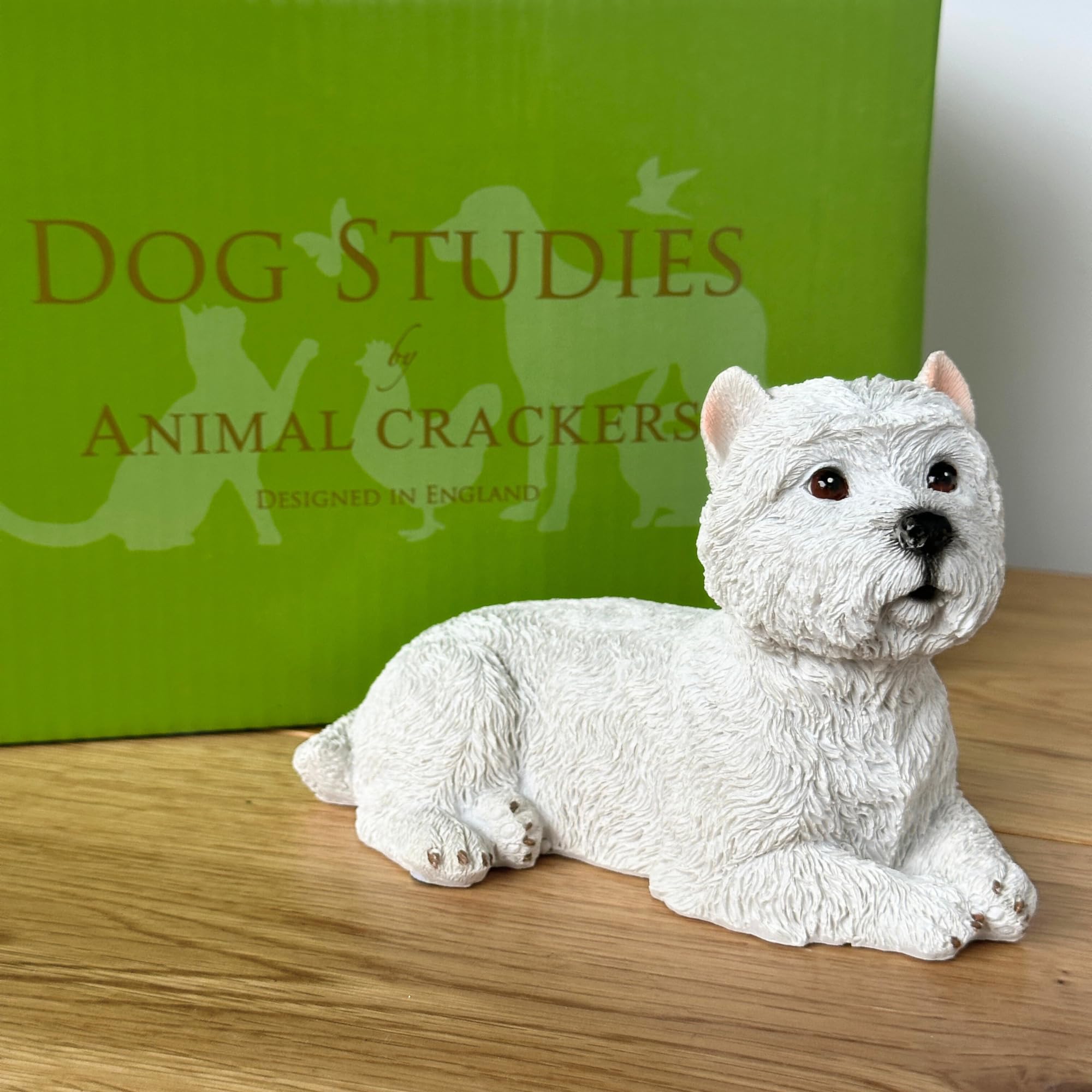 Animal Crackers Realistic Laying West Highland Terrier Figurine13CmGift Boxed from B&Q