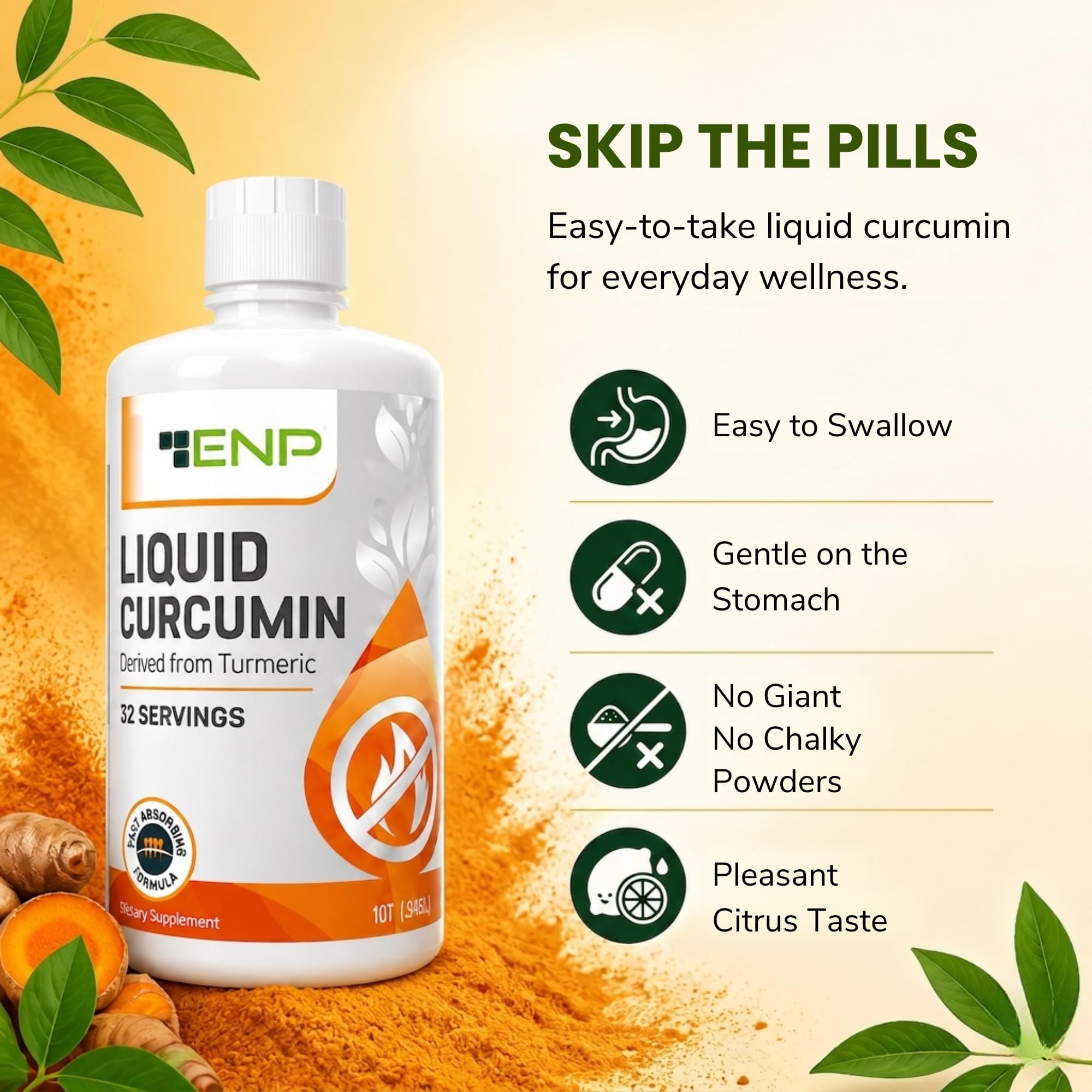 Liquid Turmeric Curcumin with Cavacurmin for Joint & Immune Support — Amazon image 2