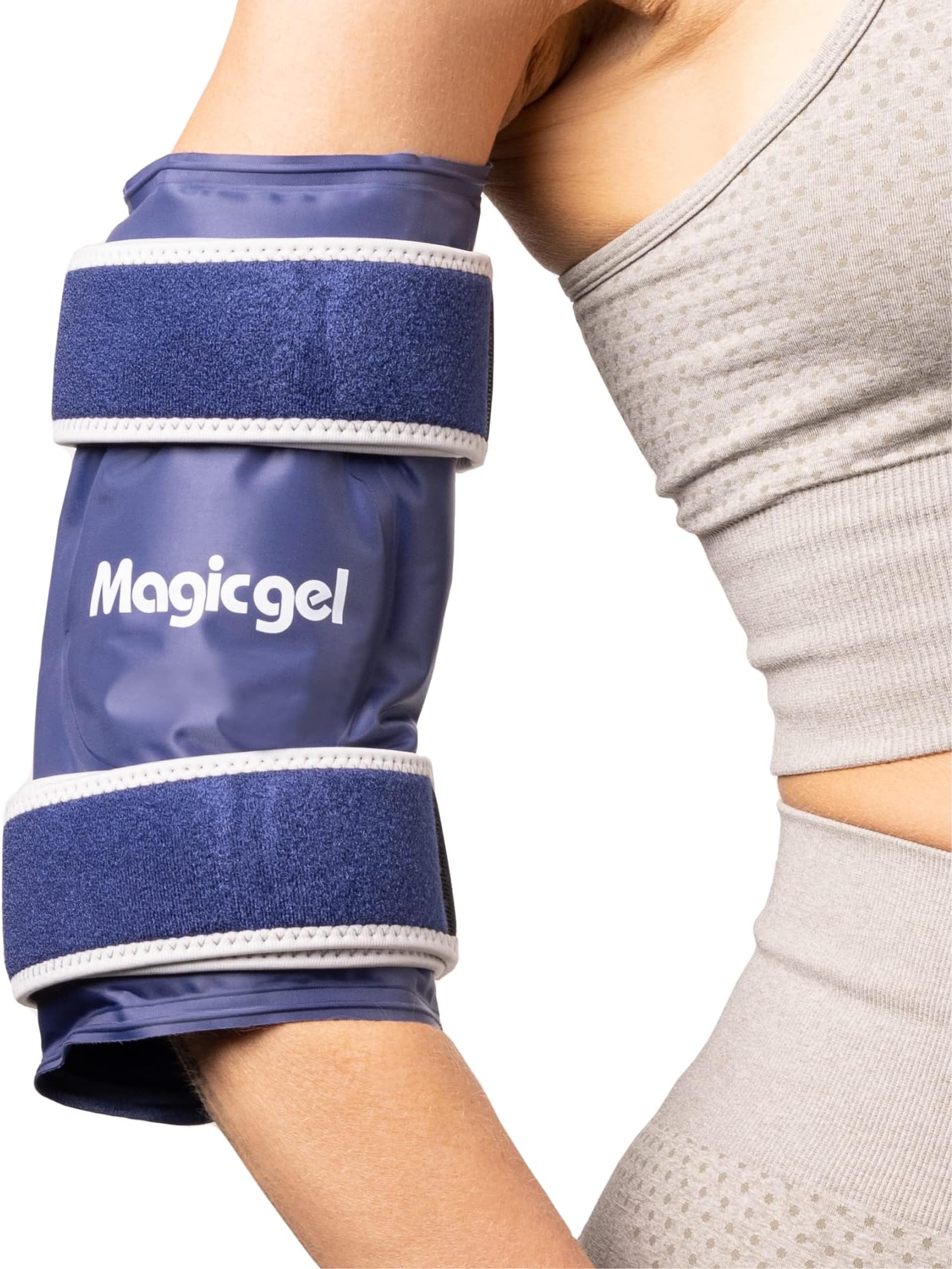 Magic Gel Elbow Ice Pack Wrap - Reusable and Adjustable Arm Compression Sleeve for Injuries Sports Injury Men Women - Flexible and Easy to Freeze Cold Compress