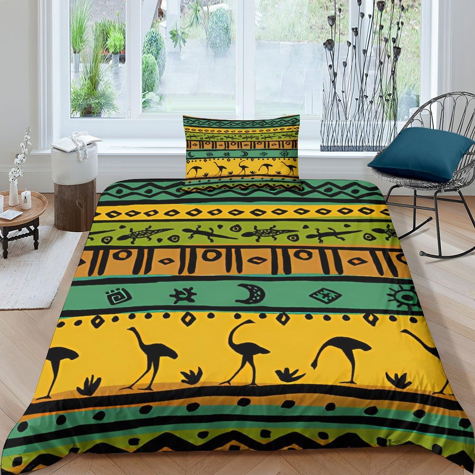 Housse de couette chic motif Gecko d'autruche 3D microfibre douce