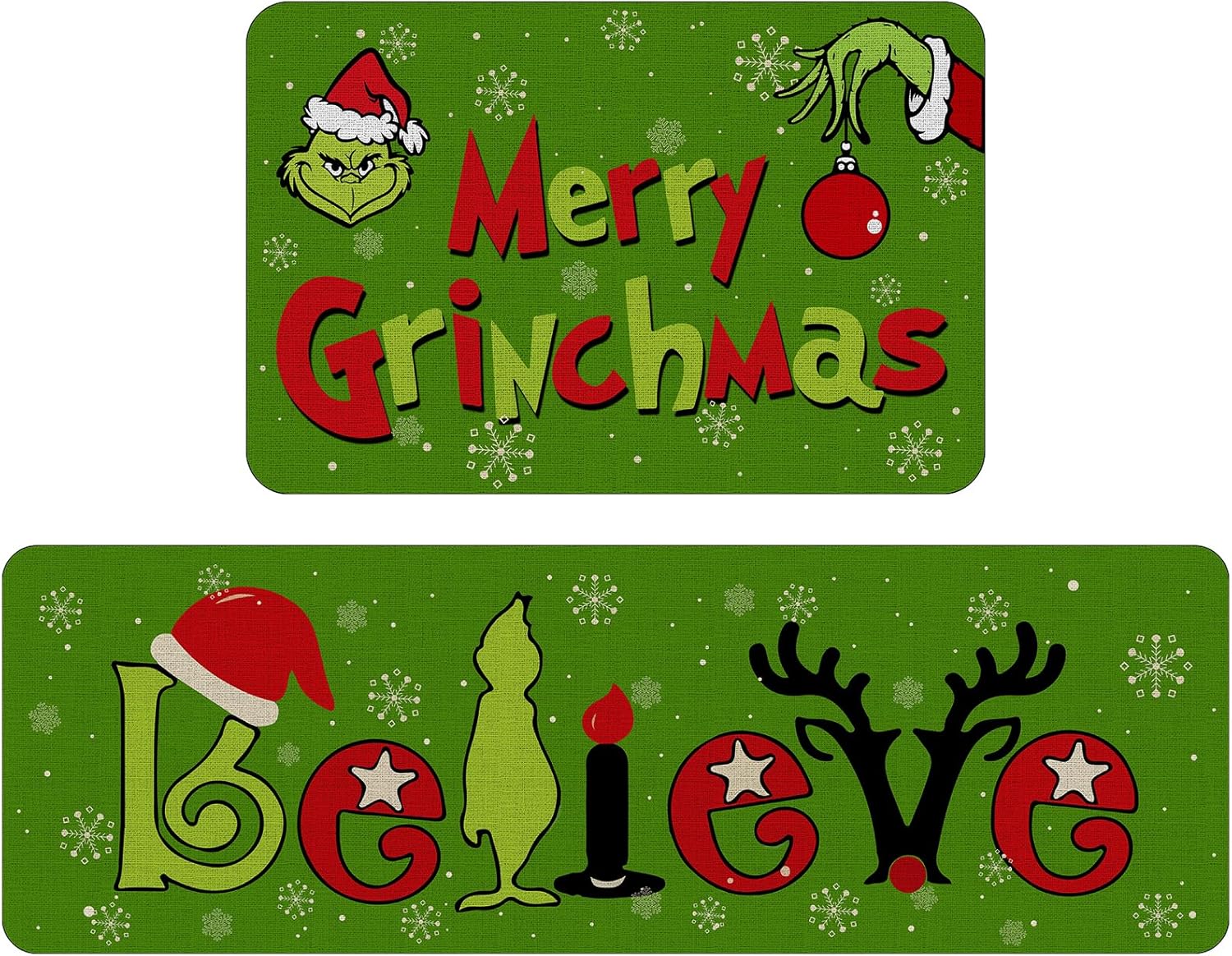 LMAZG Christmas Kitchen Rugs Kitchen Mat Set of 2, Kitchen
