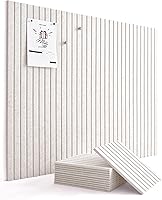 VIVELDA Large 48x36 Felt Bulletin Board - 12-Pack Slat Pattern Wall Panels, OEKO-TEX Safe, Sound Absorbing Office Classroom Organizer (Limestone)