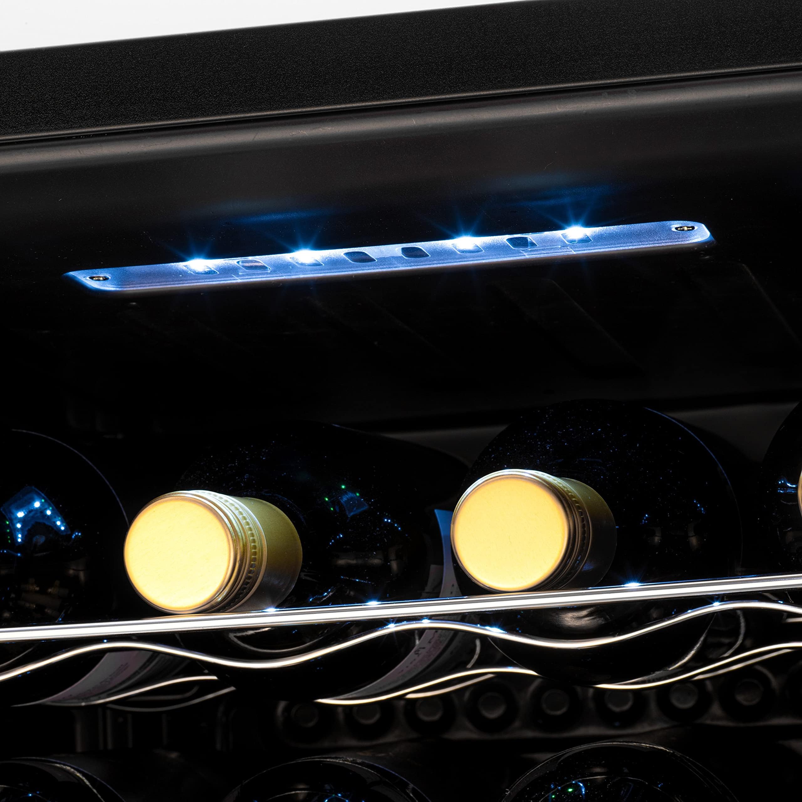 Subcold Viva16 LED – Table-Top Wine Fridge Black | 3-18°C | Wine Cooler | LED + Lock & Key | Glass Door Drinks Cellar | Single-Zone (16 Bottle) — view 5