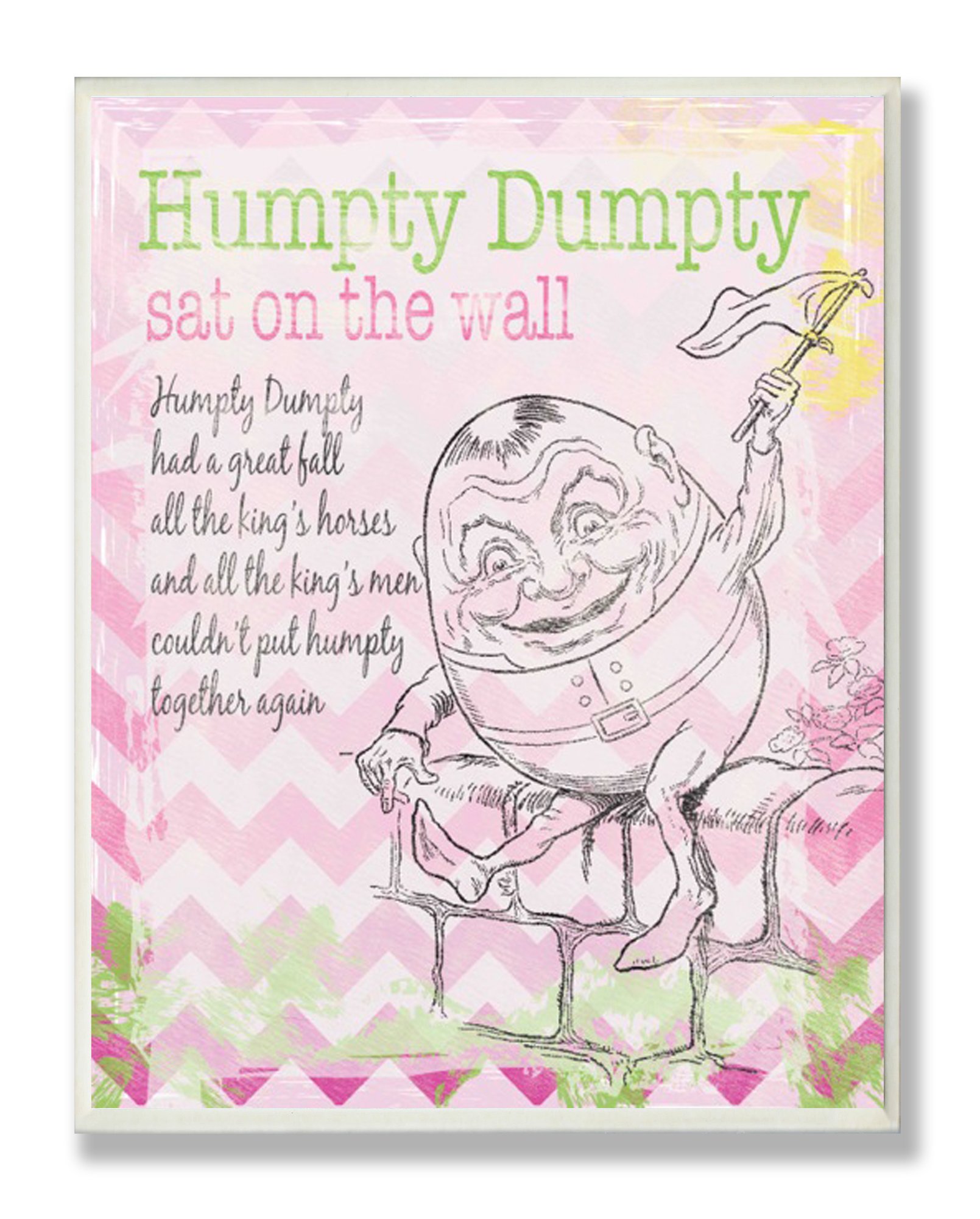 Plaque murale Humpty Dumpty rose rectangle chambre bébé Stupell - 2