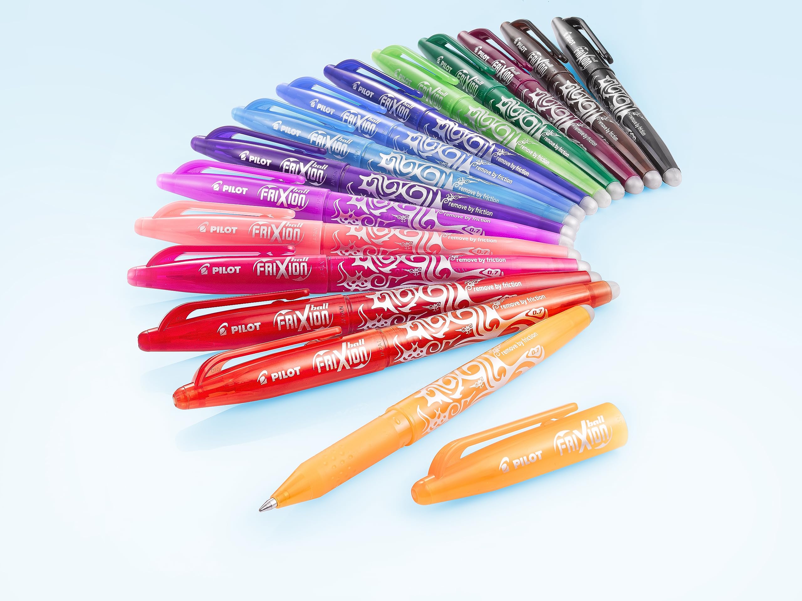 PILOT Frixion Ball + 1 x zestaw 3 wkładów - pióro wymazywalne atramentem termoczułym - długopis kulkowy z tworzywa sztucznego pochodzącego z recyklingu - zielony - średnia końcówka