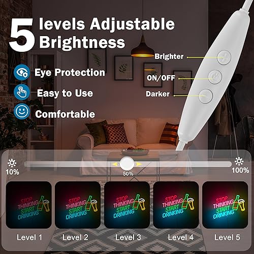 Miniatura 3 de Letrero de neón con interruptor regulable para barra de cerveza con interruptor regulable para pub de cerveza, letrero de neón LED para decoración