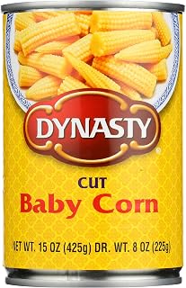 Dynasty Cut Baby Corn 15 oz Can - Crisp Thai Baby Corn for Salads, Stir-Fries & Pasta