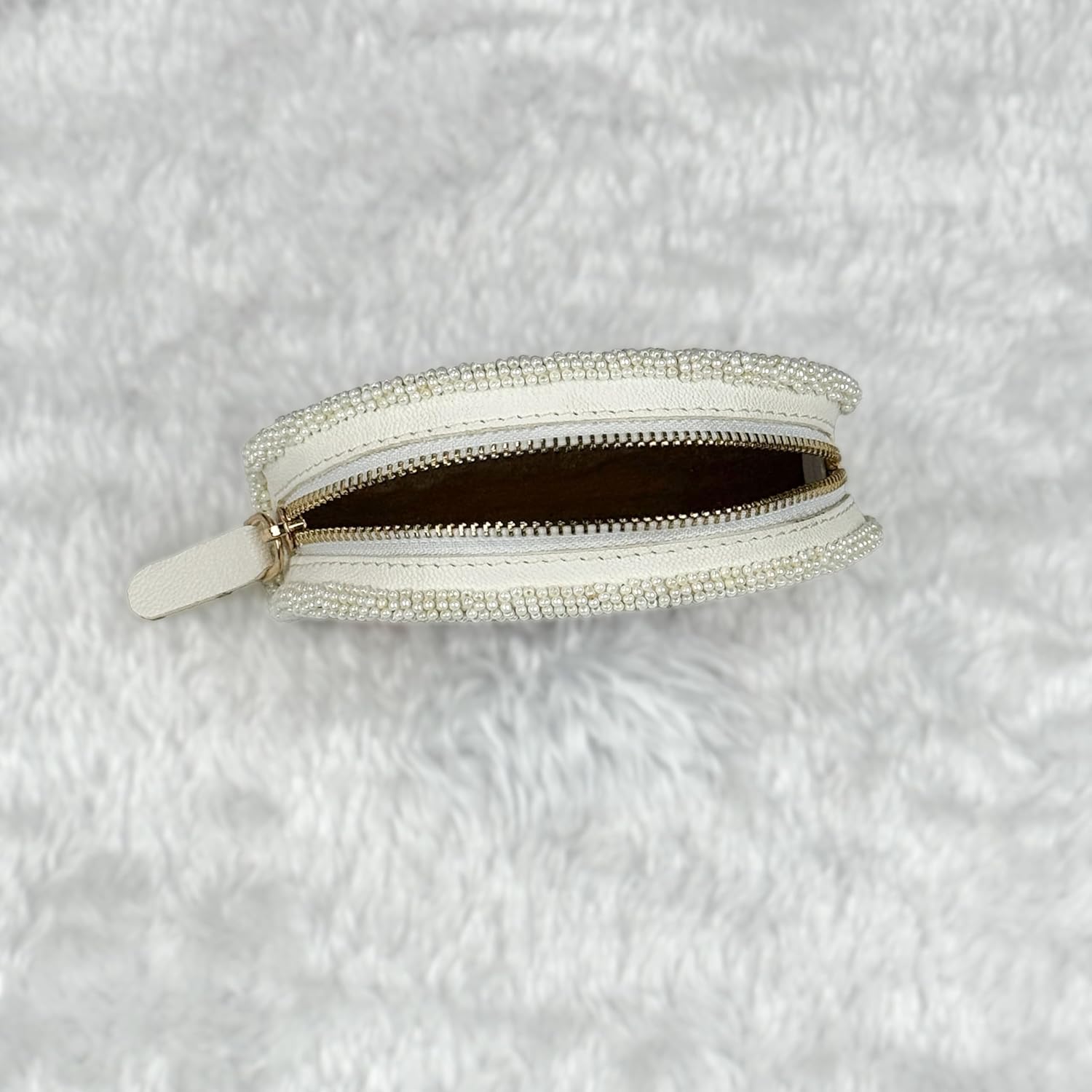 Coin Purse Zipper Women Small White Beaded - Handmade Leather Mini Wallet Pouch Native American - Czech Seed Beads Change Purse Cute Vintage Boho Gift Wristlet Travel Compact - Image 8