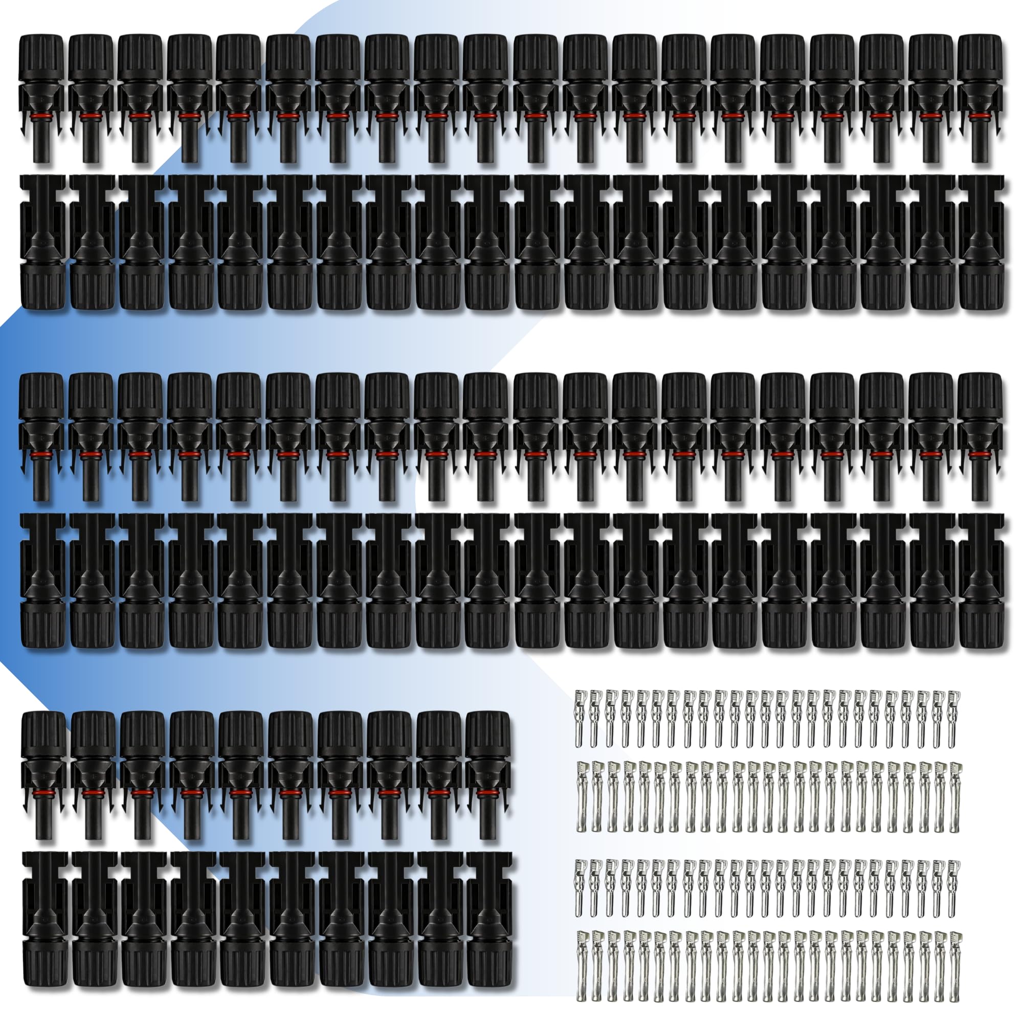 Solouxe MC4 Connector for Solar Panels - 1000V, Waterproof IP67 (Set of 50 Pairs)-image-31