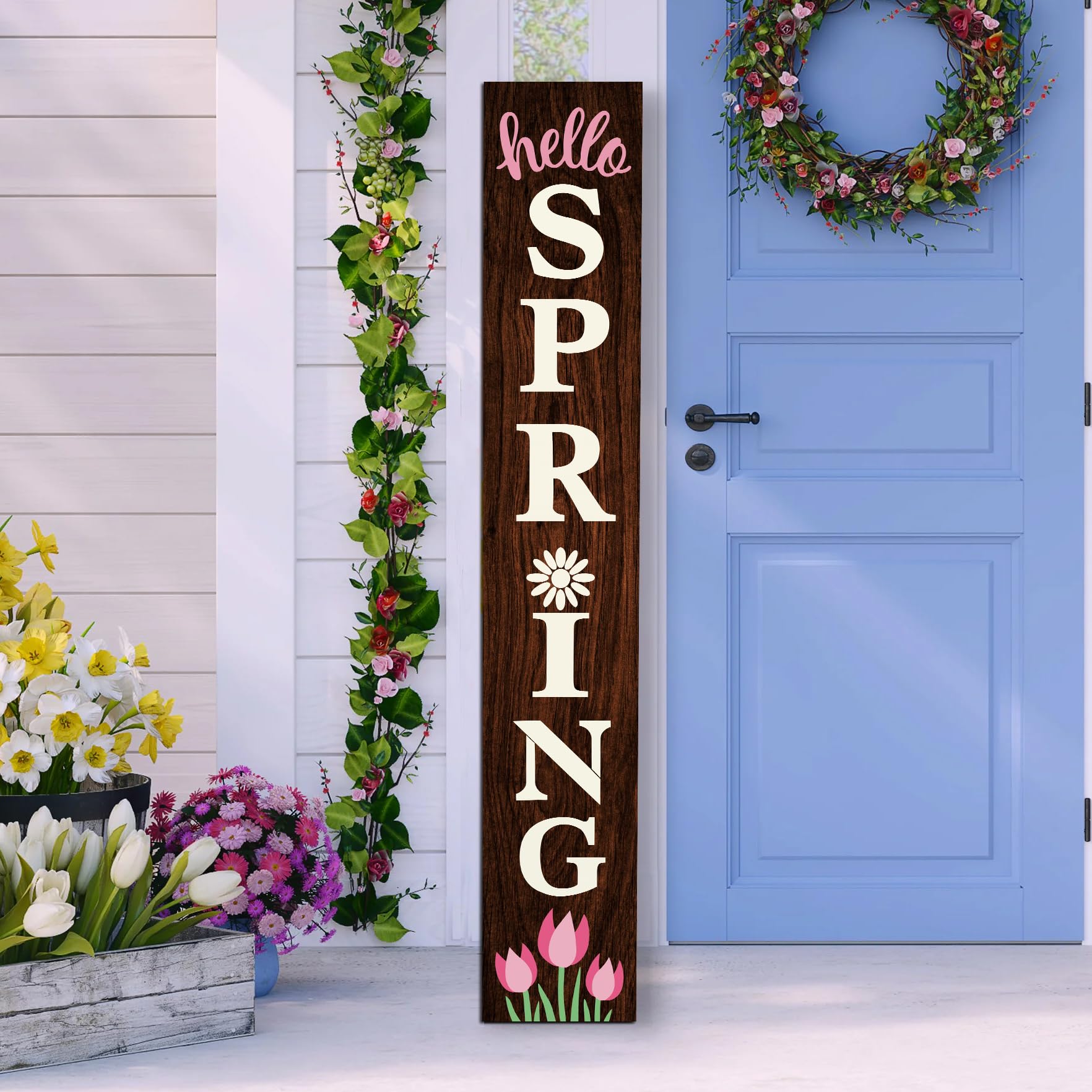 Amazon.com : Hello Spring Wooden Porch Sign 47
