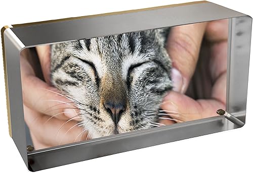 Miniatura 9 de Canetti Marco magnético original de 2 x 4 pulgadas, marco de fotos magnético, marco de fotos flotante, dos paneles acrílicos dorados