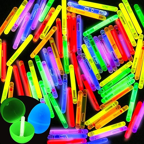 AMOR PRESENT 200 varillas brillantes, collares de pulseras de palo brillante de 8 pulgadas, neón que brilla en la oscuridad, Navidad, Pascua,