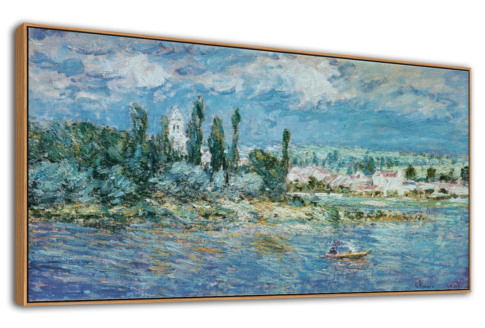 Framed Monet Canvas Wall Art - Landscape with Thunderstorm Fine Art Reproduction Pictures Prints Modern Artworks Large Wall
