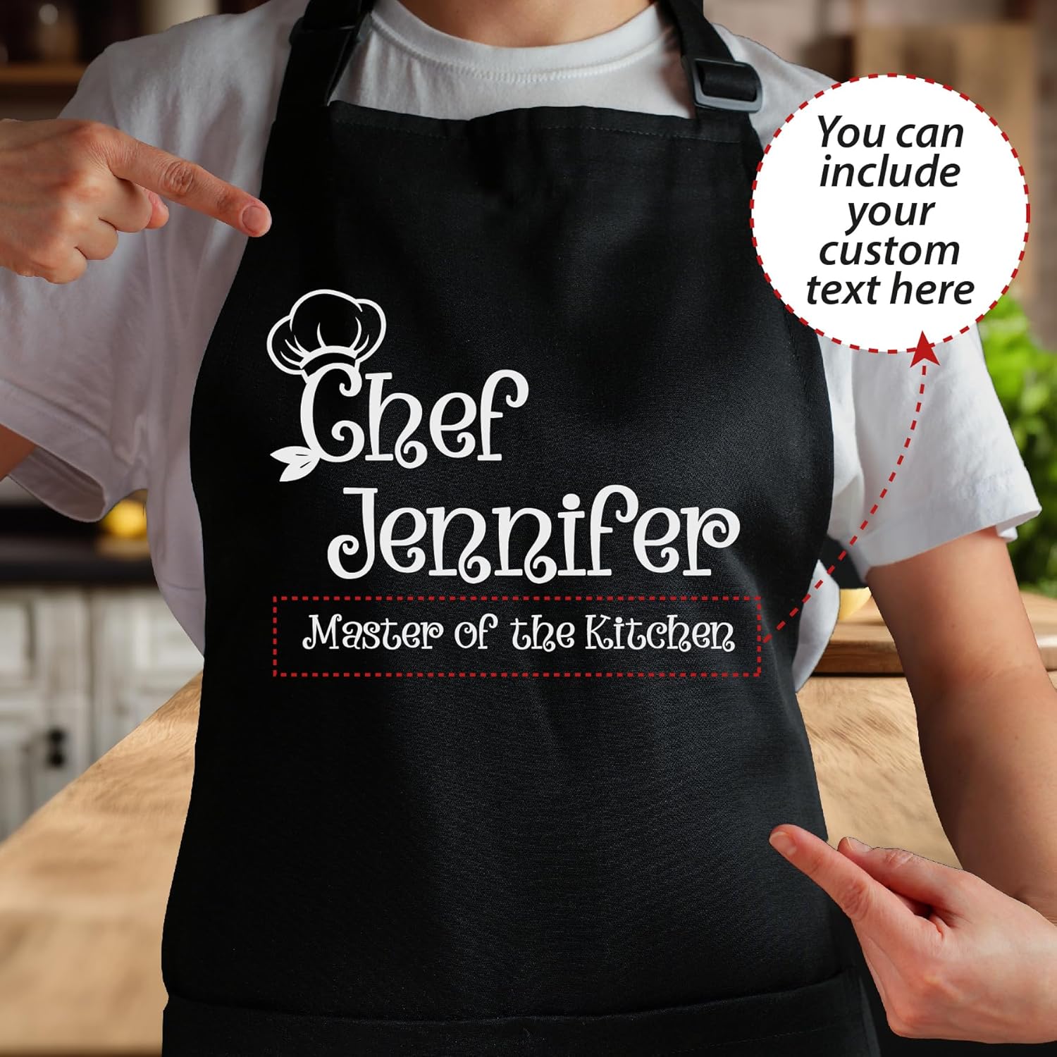 Custom Aprons for Women and Men, Personalized Chef Apron, Personalized Kitchen Apron with Pockets, Grilling & Cooking Aprons, Delantales de Cocina para Mujer, Gifts for Chefs - Image 9