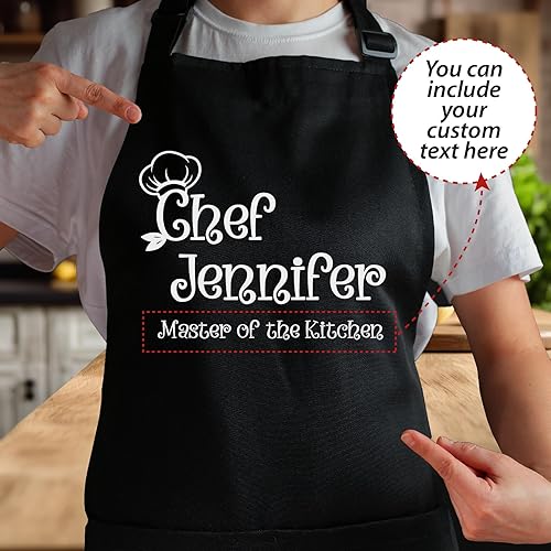Miniatura 9 de Delantales Personalizados para Mujer y Hombre, Delantal de Chef Personalizado, Delantal de Cocina Personalizado con Bolsillos, Delantales para Asar