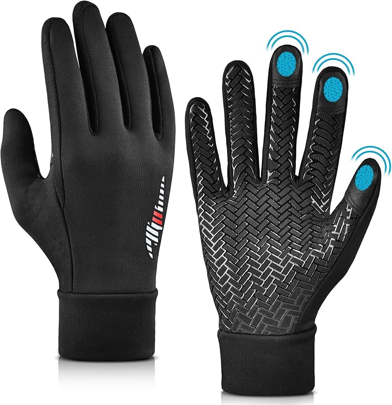 OOPOR Téli Kerékpáros Kesztyű Férfi Érintőképernyős Vízálló Szélálló Fekete Unisex Futó Kesztyű Outdoor Sport MTB Motor