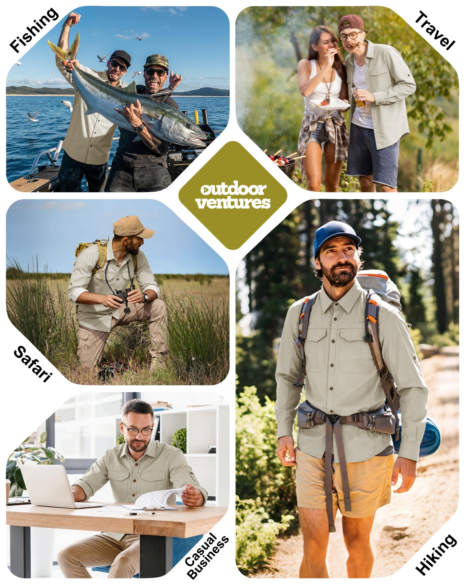 Outdoor Ventures Clásico Camisa Hombre
