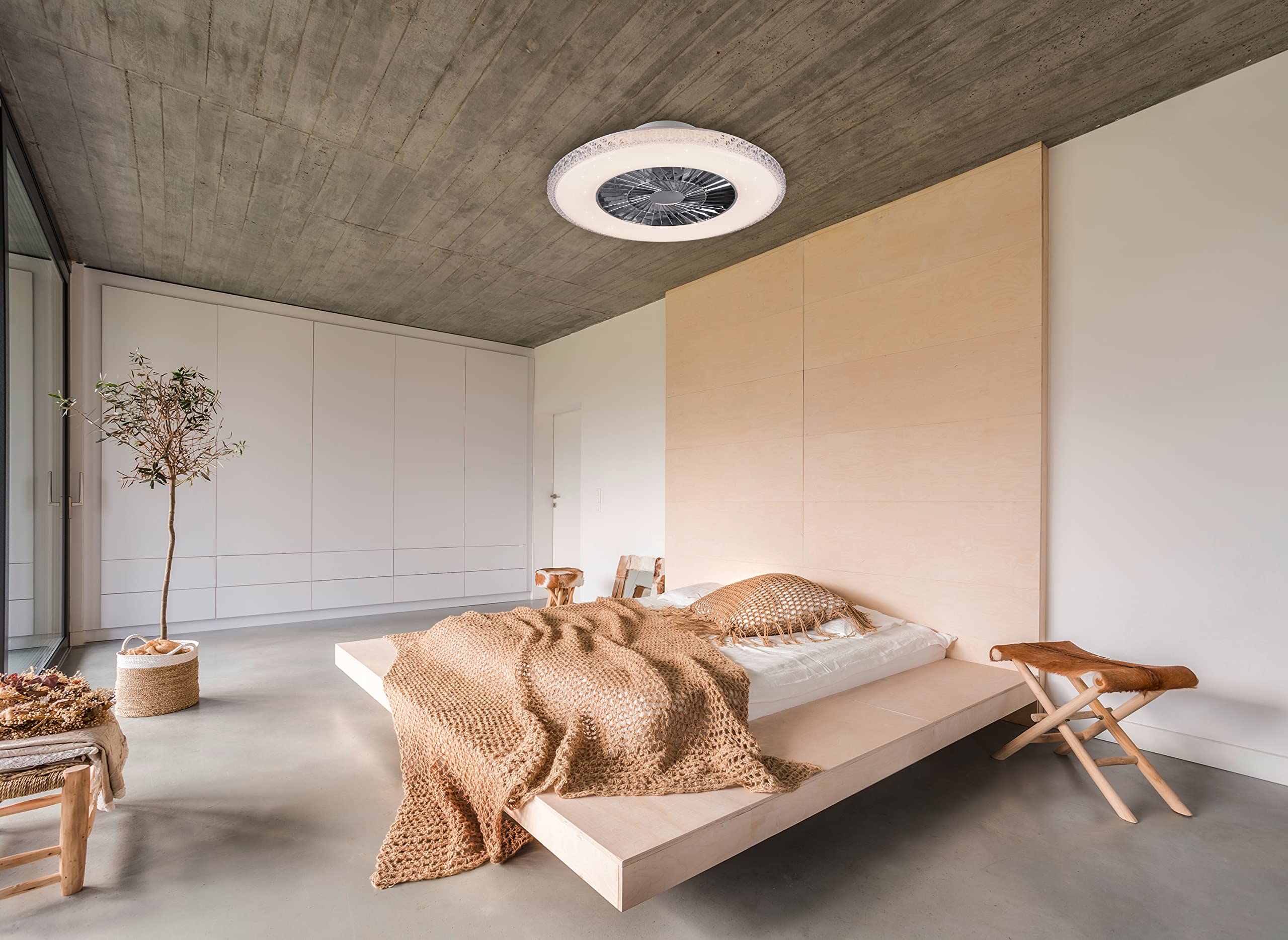Ventilatore LED da soffitto effetto stella TELECOMANDO Lampada Daylight dimmerabile Reality Lights R62412106