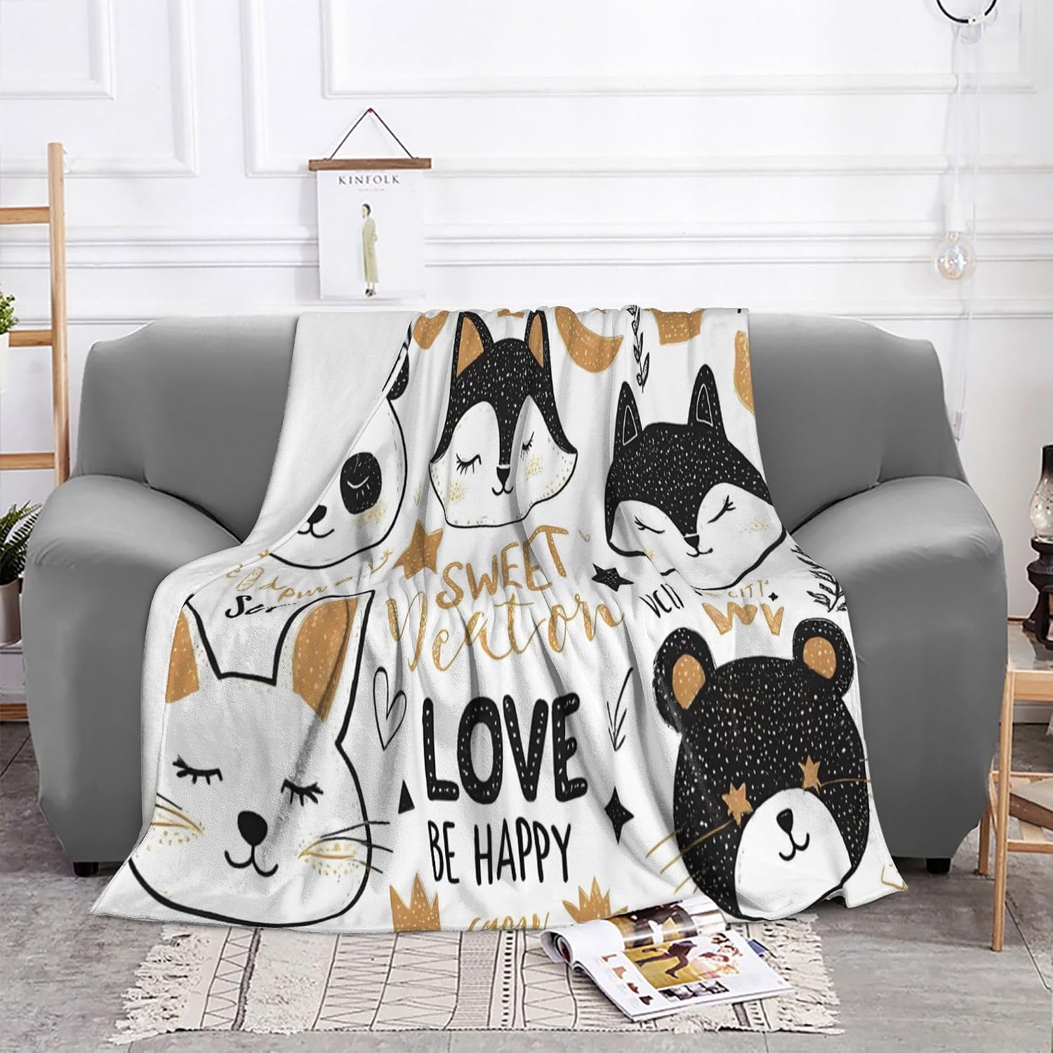 Funny Animals Series for Throw Blanket 40"x30"