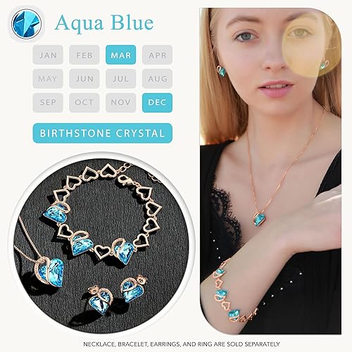 Miniatura 5 de Leafael Pendientes de botón con corazón de amor chapados en oro rosa de 18 quilates con cristal de piedra curativa, joyería de regalo para mujer