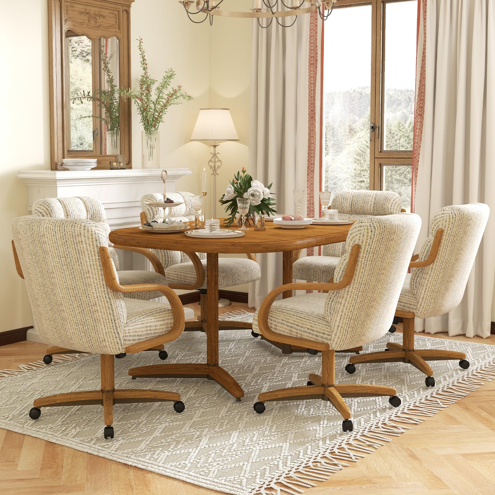 wccf リヨンセット Amazon.com - Chromcraft 7-Piece Table Set for 6, Expandable Table