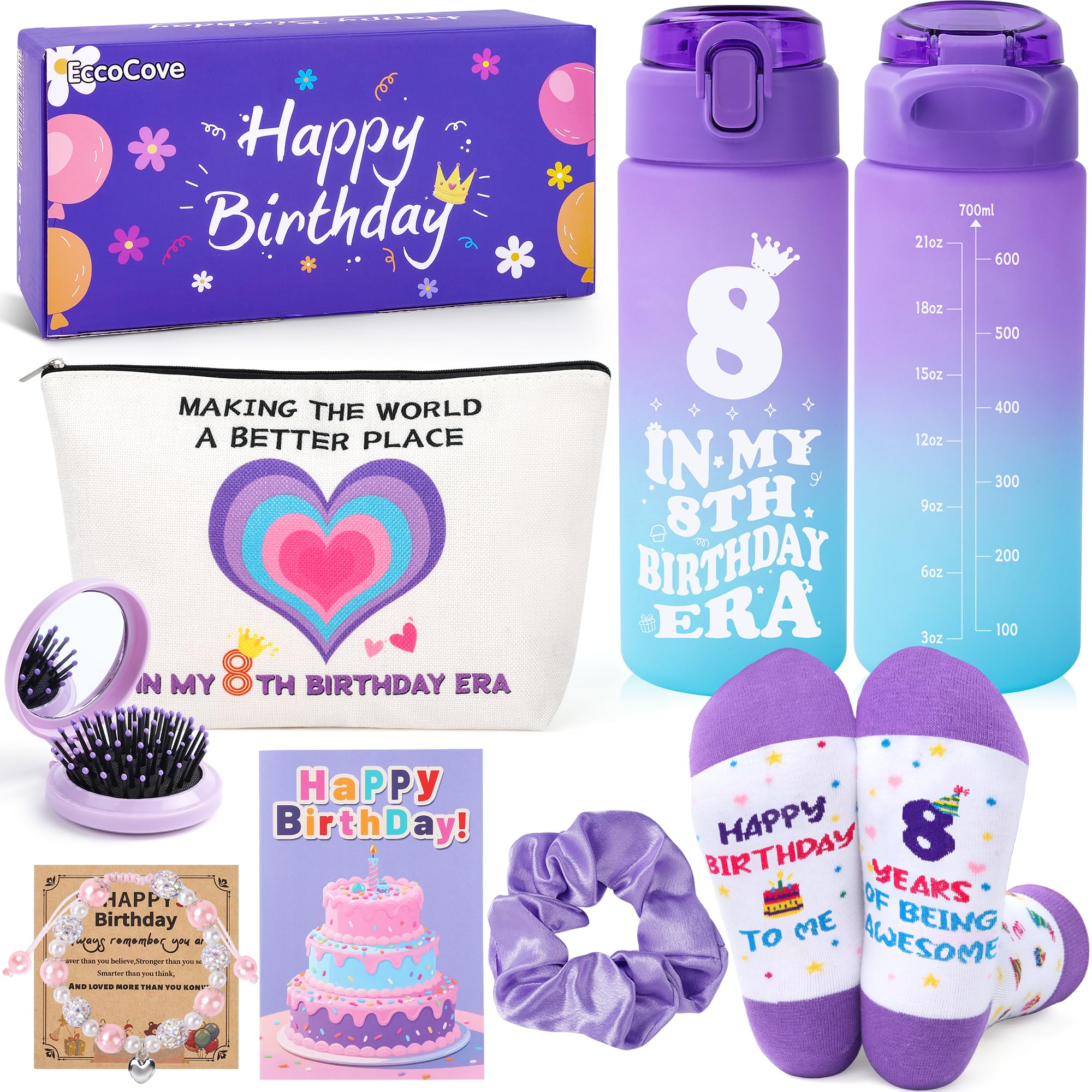 EccoCove 8 Year Old Girl Gifts for Birthday – Birthday Gifts for 8 Year Old Girls, Girls Bday Presents Age 8, 8th Bday Gift for Girl, Daughter, Niece, Granddaughter