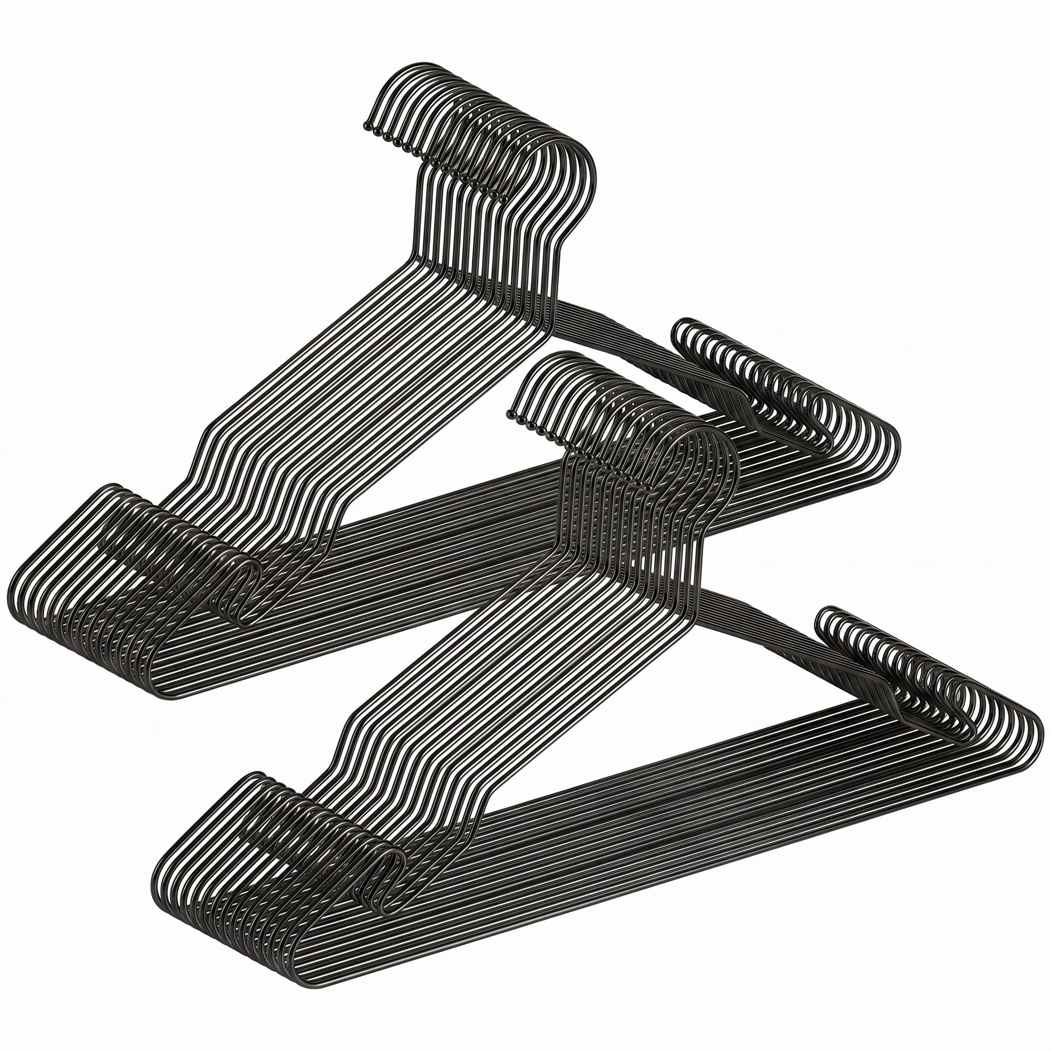 Black Metal Hangers 30 Pack, 16.5 Inch Smooth and Durable Shirt Dress Hanger, Lightweight and Sturdy Aluminum Hanger for Suit Jackets and Casual Pants