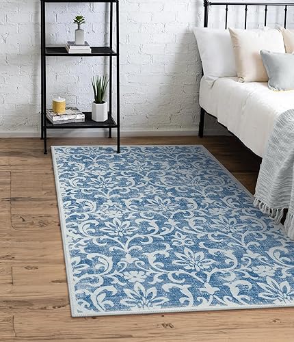 Miniatura 72 de Morebes Alfombra lavable de 2 x 5 pies, alfombra vintage floral gris para puerta de entrada, antideslizante, suave que no desprende pelusa