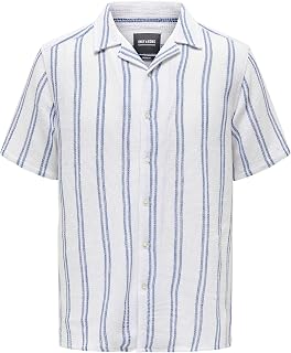 Only & Sons Herren Onstrev Life Reg Struc Stripe Ss Shirt Onstrev Life Reg Struc Stripe Ss Shirt (1er Pack)