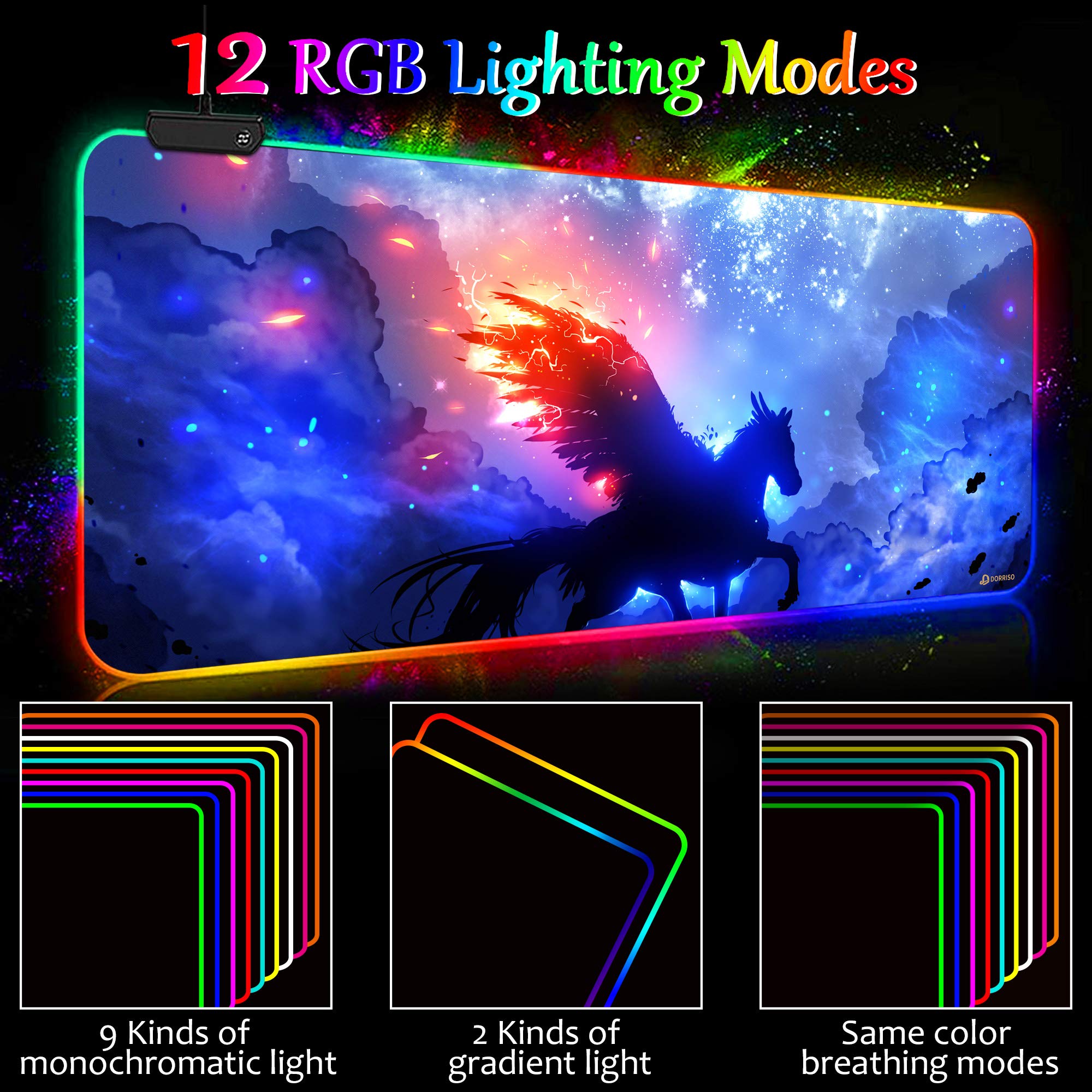 Nowa gamingowa podkładka pod mysz, duża RGB, 900 x 400 x 3 mm, klawiatura LED, rozszerzona podkładka pod mysz, XXL, antypoślizgowa gumowa podstawa, mata na biurko do komputera, laptopa, komputera, komputera, biurka, duże maty pod mysz do gier, niebieski k