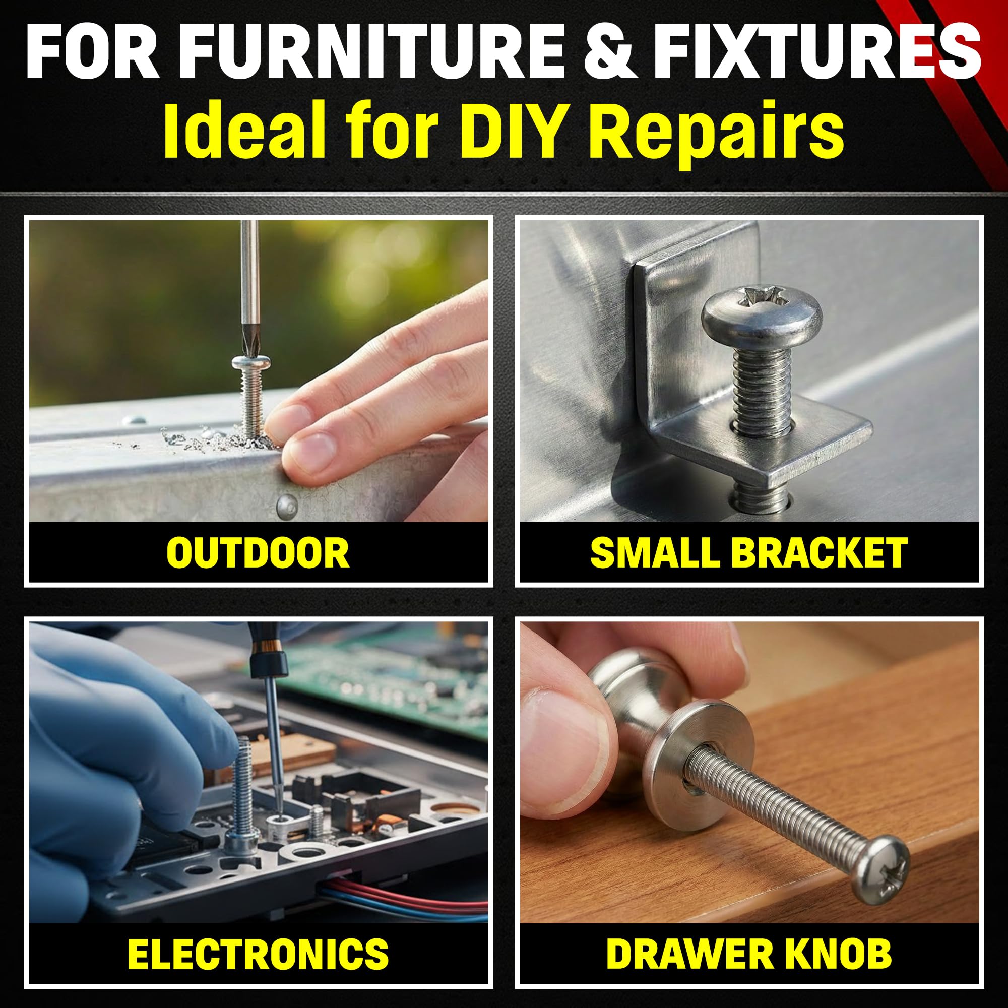 Stal nierdzewna 8-32 x 5-1/2" (3/8" do 7,6 cm długości dostępne) Śruby z łbem walcowym, pełny gwint, napęd krzyżakowy, stal nierdzewna 18-8, gwint maszynowy (100 szt., 8-32 x 2-1/2)