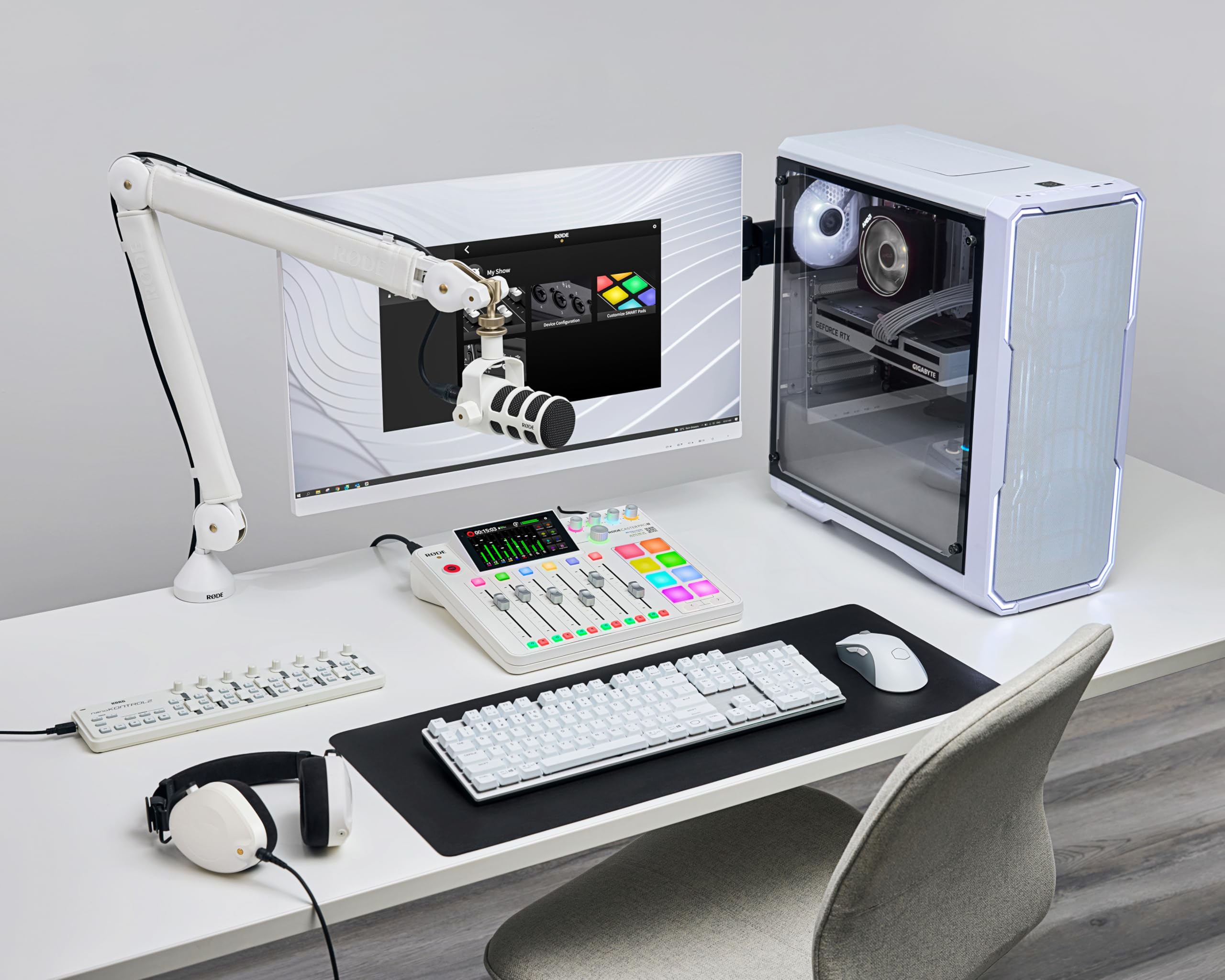 RØDE RØDECaster Pro II All-in-One Produktionslösung für Podcasting, Streaming, Musikproduktion und Content-Erstellung (Weiß)