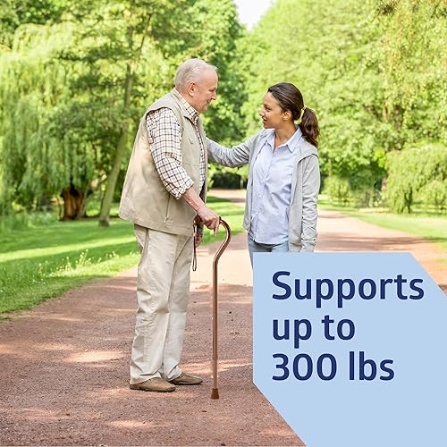Miniatura 4 de Medline Aluminum-Bronze Offset Walking Cane, Adjusts 29–38” & Supports Up to 300 Lbs. — Mobility Aid Provides Balance for Seniors & Adults