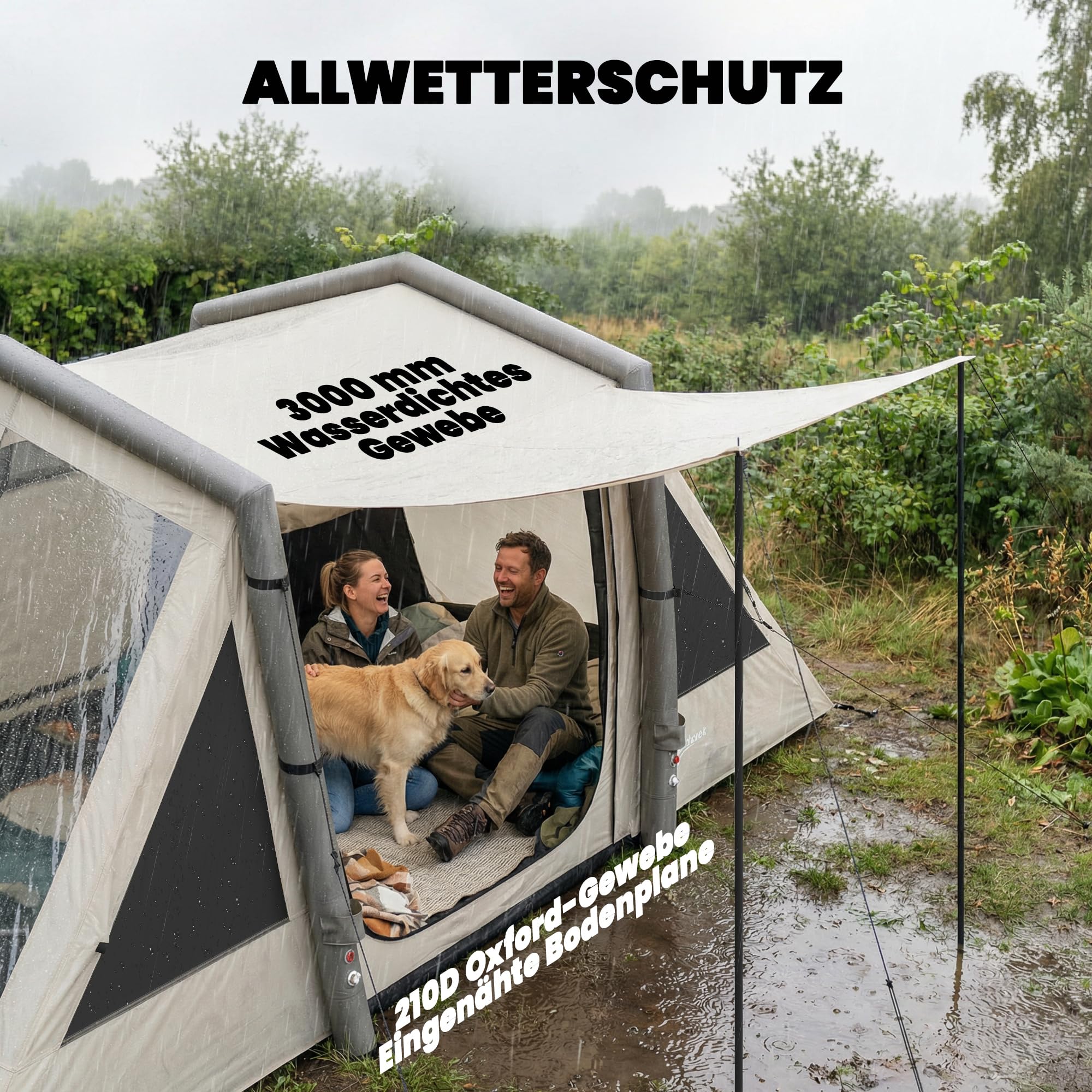 Outsunny Tente Gonflable 4 Personnes Montage Rapide Occultante