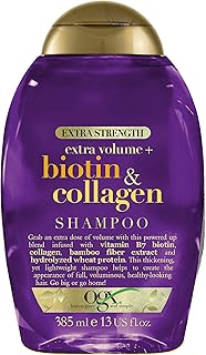 OGX Thick & Full + Biotin & Collagen Extra Strength Volumizing Shampoo with Vitamin B7 & Hydrolyzed Wheat Protein for Fine...