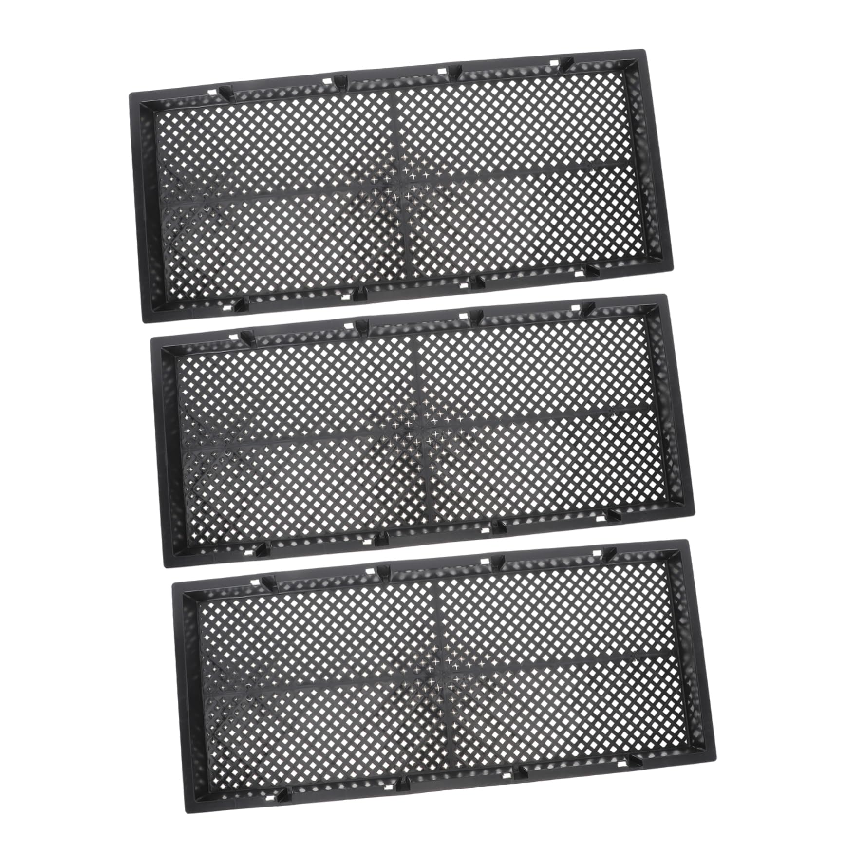 3pièces Plateaux De Germination Plastique pour Semis Trays Multi-cavités pour Hydroponie Et Culture De Pousses Noir