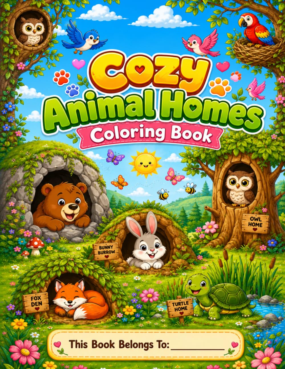 Cozy Animal Homes Coloring Book