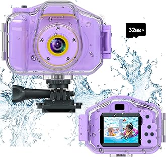 Kids Waterproof Camera Toys for 3-12 Year Old Girls Christmas Birthday Gifts
