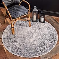 Vista 12 de Unique Loom Chateau Collection - Alfombra de área Wilson (4 pies 1 pulgada, redonda, beige/azul)