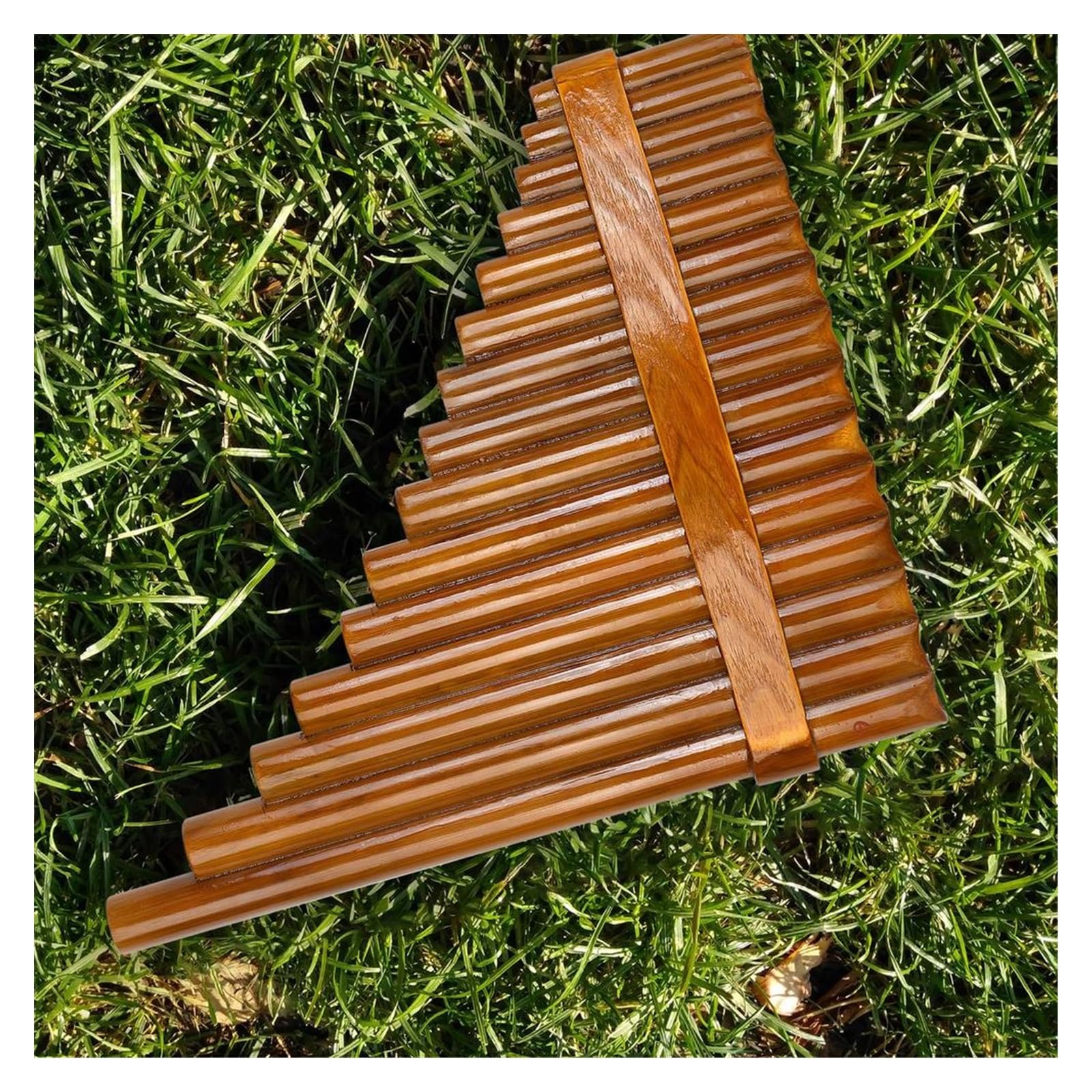BABYCE pan Flute Beginners Pan Flute G Key Handmade Chinese Traditional Musical Instrument Pan Pipes Left Right Hand 15 Pipes Pan Pipe Instrument (Color : A)