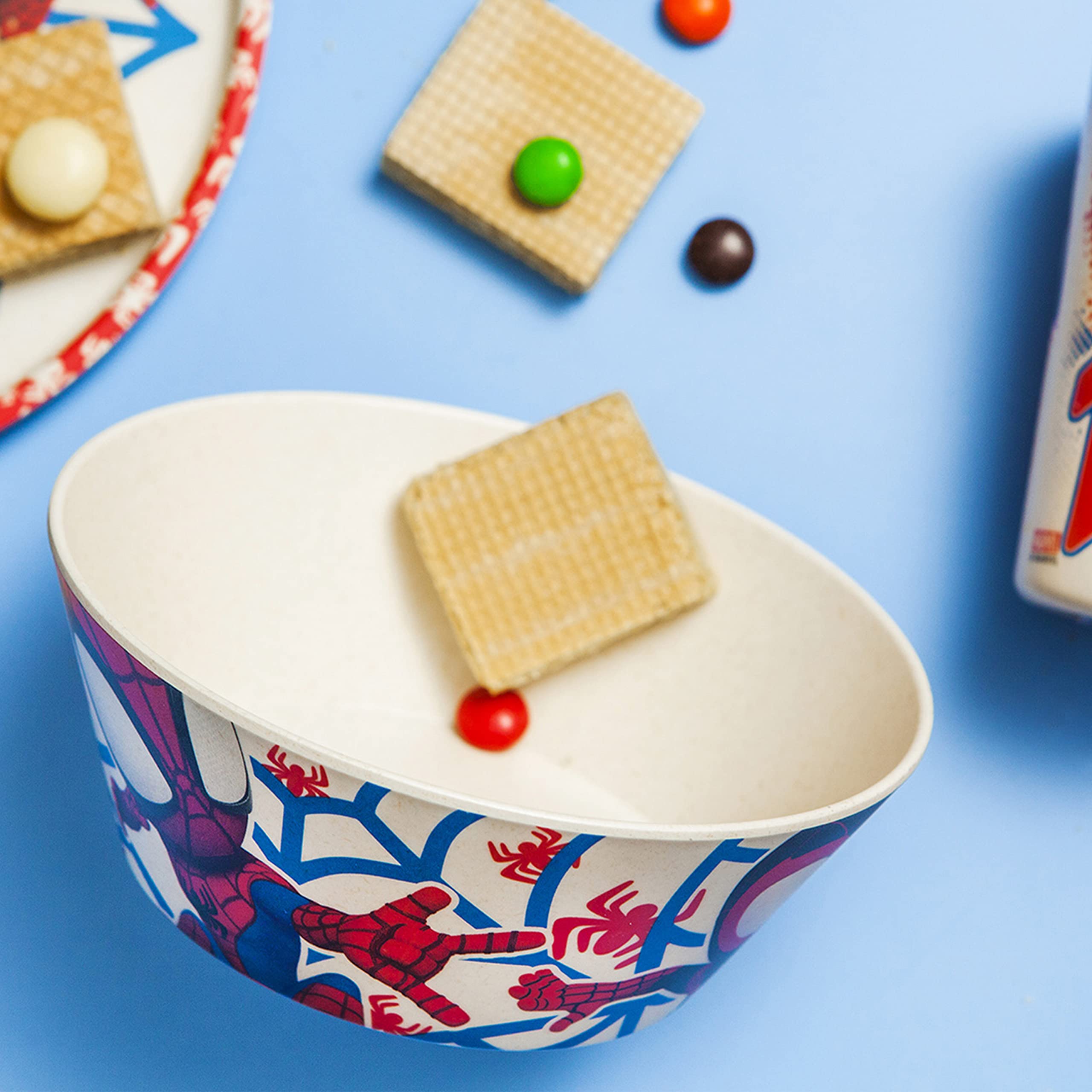 Zak Designs Marvel SpiderMan Dinnerware Set for Kids Includes 8" Plate