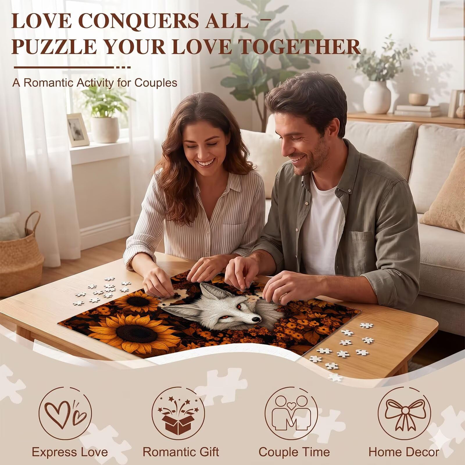 Puzzle 5000 Teile, Holzpuzzle Erwachsene [AAA], Impossible Game 156 x 105 cm, Kniffliges Denksport Spiel für Männer Frauen, Familienspiel, DIY Home Dekor,Geschenk für Geburtstag, Blume Tier-2 f0-374