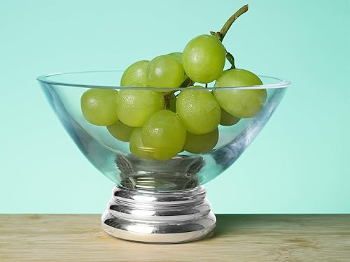 Miniatura 4 de Barski Vaso - Pies - Cuenco - para Postre -Helado - Salsas - Bocadillos - Caramelos - Frutas - Con Base Platino - 5" Diámetro - Fabricado en Europa