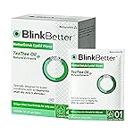 BlinkBetter Tea Tree Oil Eyelid Wipes - 20 x Natural Blepharitis, MGD & Dry Eye Relief Wipes | Cleansing, Soothing, Dual-Textured, Triple Moisture Formula | Biodegradable & Gentle (Pack of 1, 20)