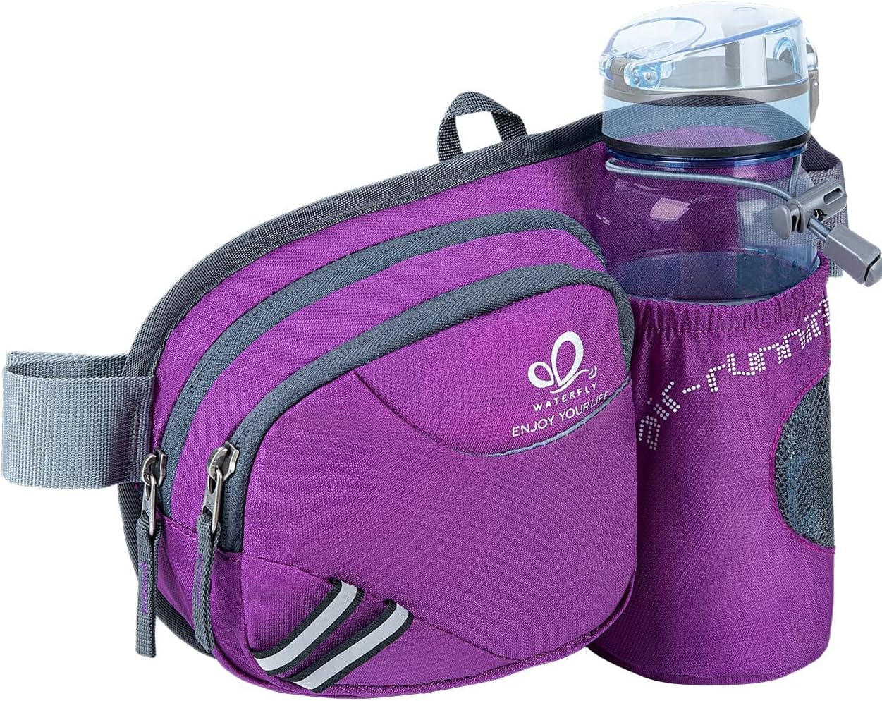 Waist Fanny Pack, Waist Pack with Bottle Holder Water Repellent Bum Bag Dog Walking Waist Bag