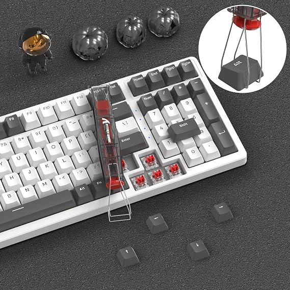ATTACK SHARK KS01 2-in-1 Switch Puller Keycap Puller for Mechanical Keyboard,304 Stainless Steel Puller,Switch DIY Tool,Easily Remove Replacement Gaming Keyboard(Black Transparent)