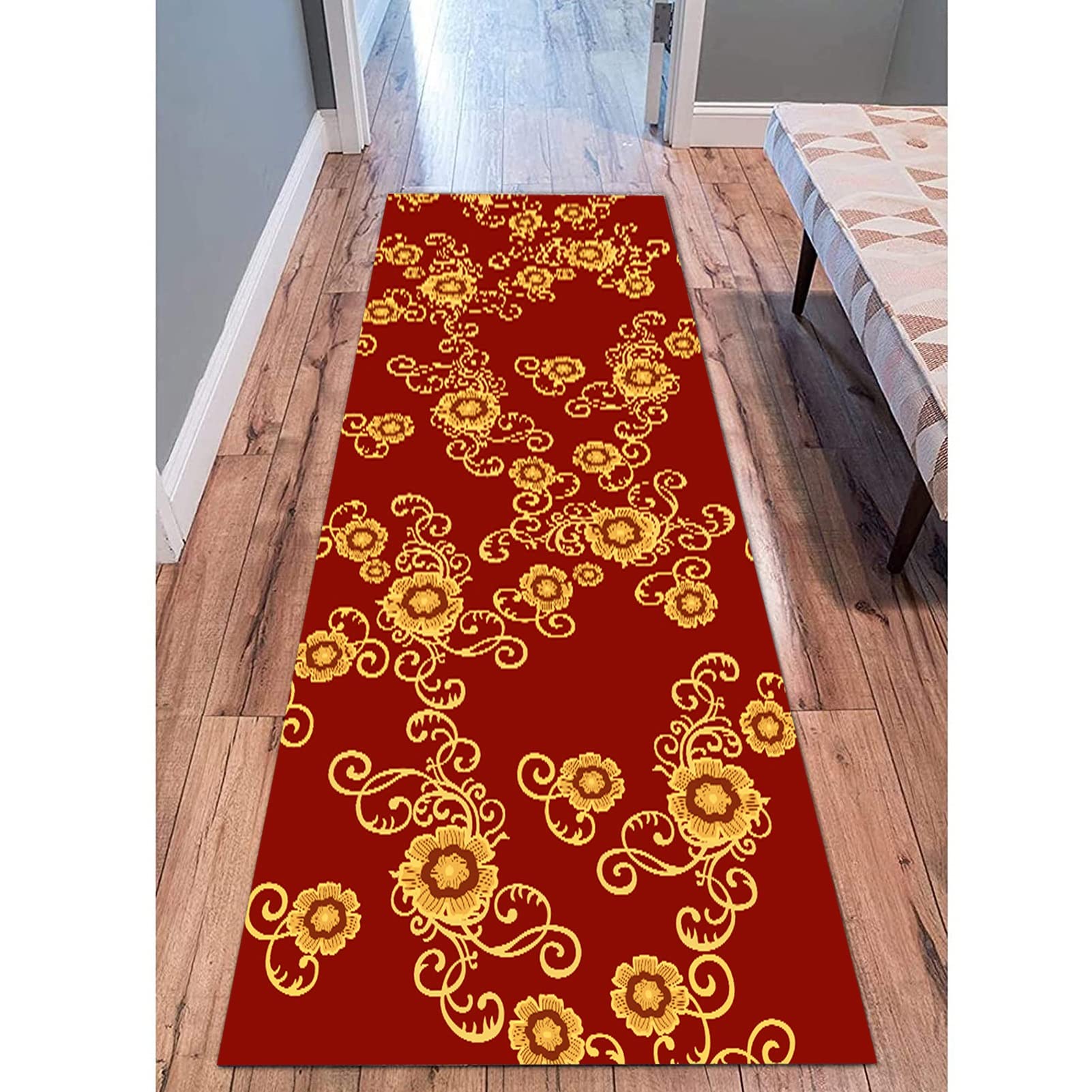 Bardzo długi korytarz Runner Wąskie dywaniki ，Dekoracyjne dywaniki do korytarza ，Wewnętrzny antypoślizgowy dywanik do sypialni 60cm/70cm/80cm/100cm szerokości (Size : 70x400cm)